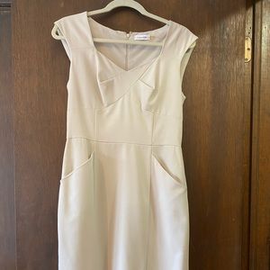 Cream Calvin Klein Dress, Size 8